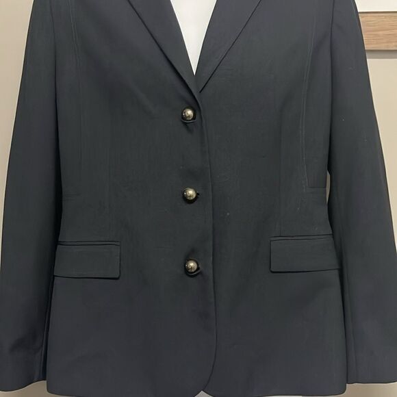 Calvin Klein Women’s Black Long Sleeve Notched Collar V-Neck Blazer- Size 10 - Picture 5 of 15